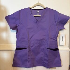Dagacci Natural Stretch Women's Scrub Small NWT Purple Short Sleeve